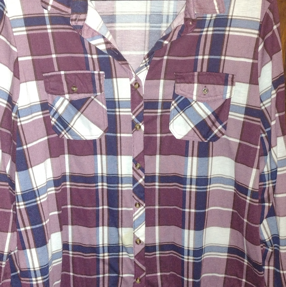 Passport Plus button down flannel shirt.